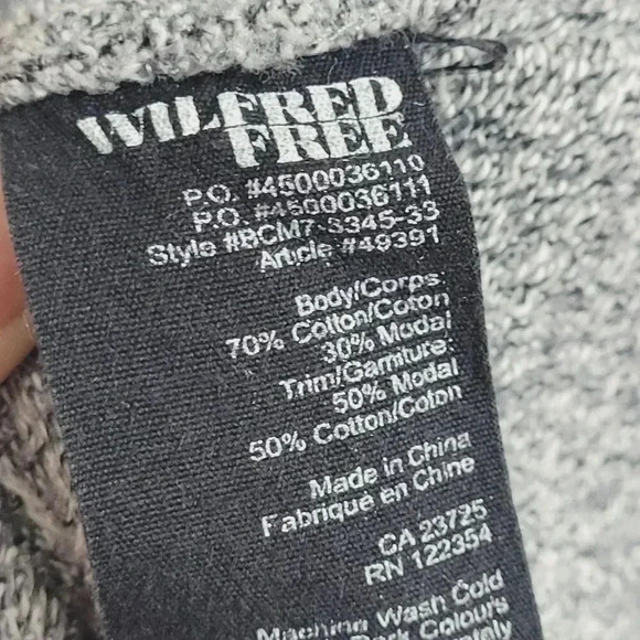 Wilfred Free Aritzia Gray Hooded Zip-Up Sweatshirt L Cotton & Modal Blend 4PT - Picture 5 of 7